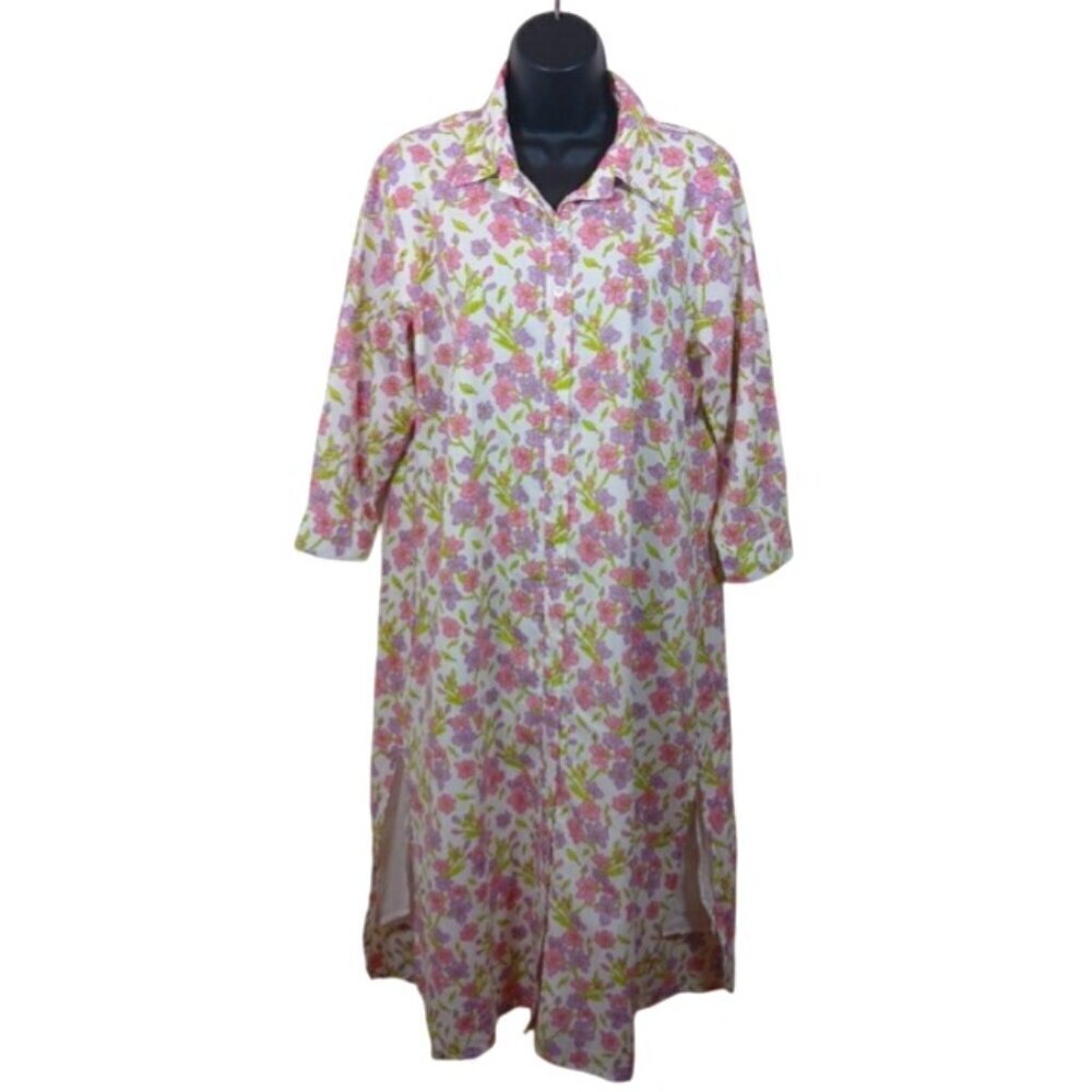 Victoria Dunn Floral shirt dress size Medium